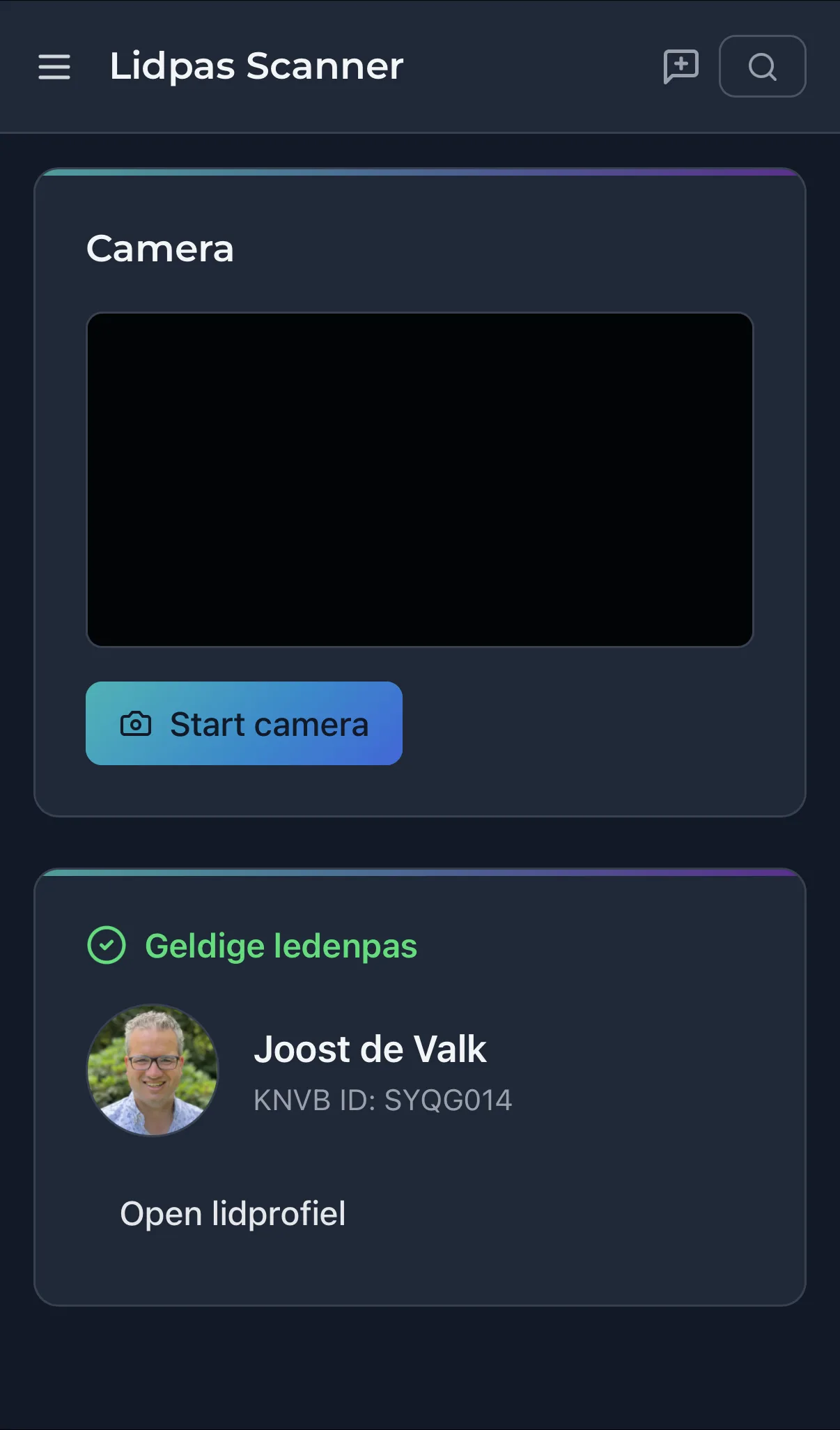 AWC ledenpas scanner