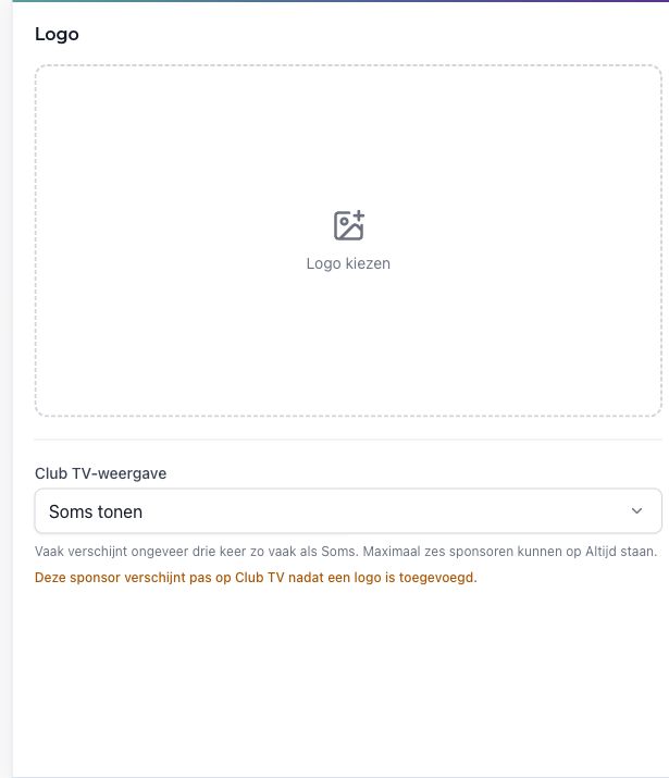 Logo en zichtbaarheid op Club TV instellen