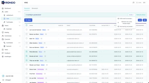 VOG-acties en herinneringen